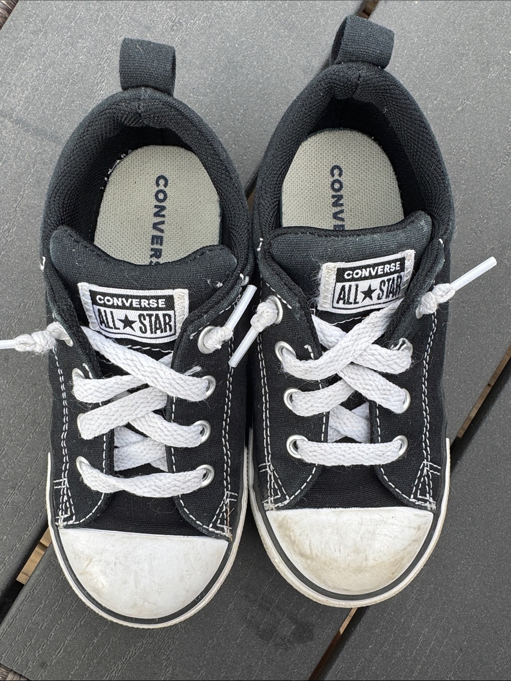 Converse Kids Black and White Low Top Sneakers